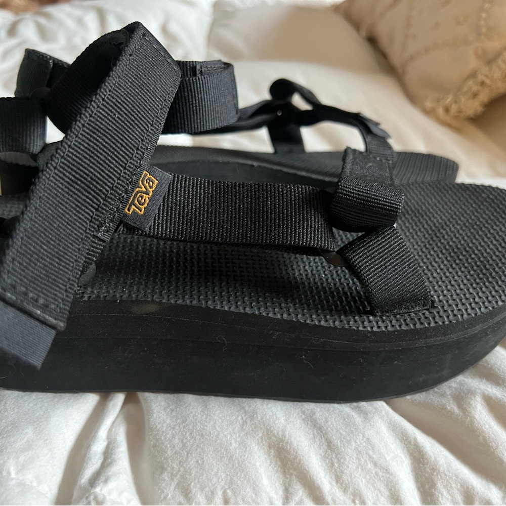 Teva Black Strappy Platform Sandals